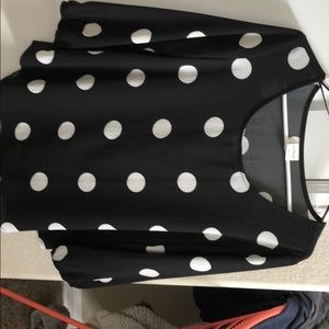 Black and white polka dot blouse